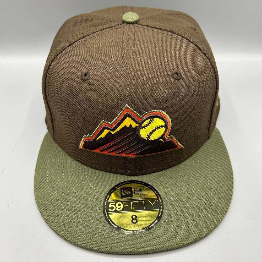Colorado Rockies MLB Hat Men 8 Brown Green 59Fifty New Era Fitted Cap